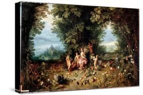 The Four Elements: the Earth. 16Th-17Th Century (Painting)-Jan the Elder Brueghel-Stretched Canvas