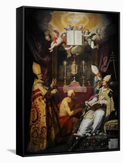 The Four Fathers of the Church, 1632, by Abraham Bloemaert (1566-1651) Netherlands-Abraham Bloemaert-Framed Stretched Canvas