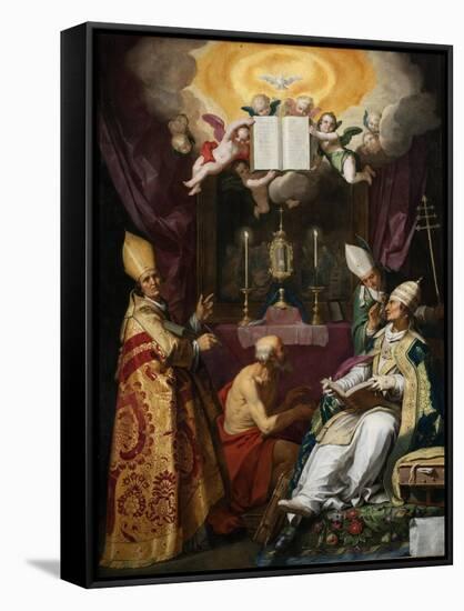 The Four Fathers of the Latin Church-Abraham Bloemaert-Framed Stretched Canvas