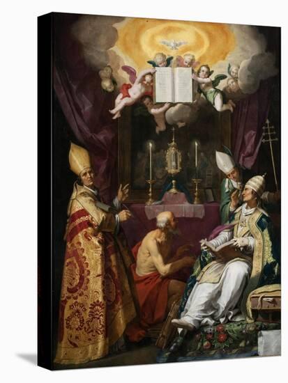 The Four Fathers of the Latin Church-Abraham Bloemaert-Stretched Canvas