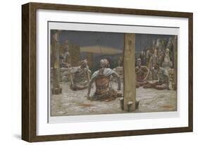 The Four Guards Sat Down and Watched Him-James Tissot-Framed Giclee Print