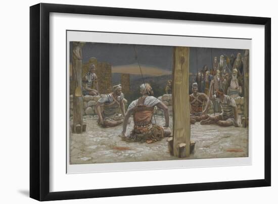 The Four Guards Sat Down and Watched Him-James Tissot-Framed Giclee Print