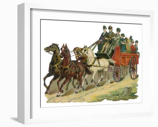 The Four-Horse Charabanc is the Most Popular Vehicle for Excursions-null-Framed Art Print