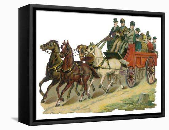 The Four-Horse Charabanc is the Most Popular Vehicle for Excursions-null-Framed Stretched Canvas