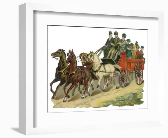 The Four-Horse Charabanc is the Most Popular Vehicle for Excursions-null-Framed Art Print