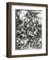 The Four Horsemen of the Apocalypse, 1498 (Woodcut)-Albrecht Dürer-Framed Premium Giclee Print