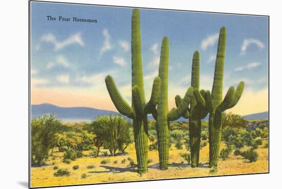 The Four Horsemen, Saguaro Cacti-null-Mounted Premium Giclee Print