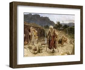 The four lepers looting the camp of the Syrians - Bible-William Brassey Hole-Framed Giclee Print