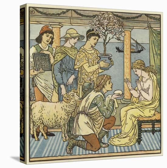 The Four Presents-Walter Crane-Stretched Canvas