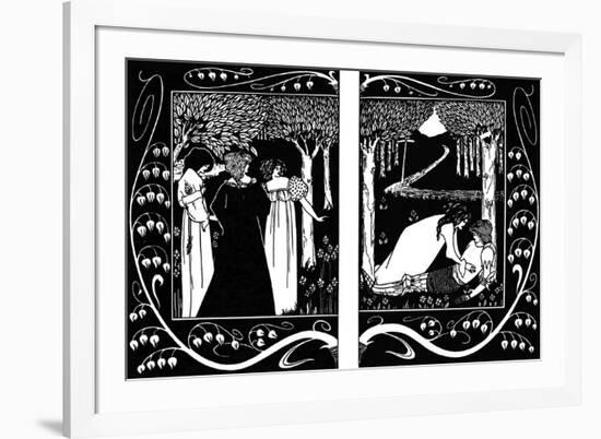 The Four Queens and Lancelot, 1893-1894-Aubrey Beardsley-Framed Giclee Print