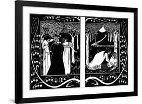 The Four Queens and Lancelot, 1893-1894-Aubrey Beardsley-Framed Giclee Print