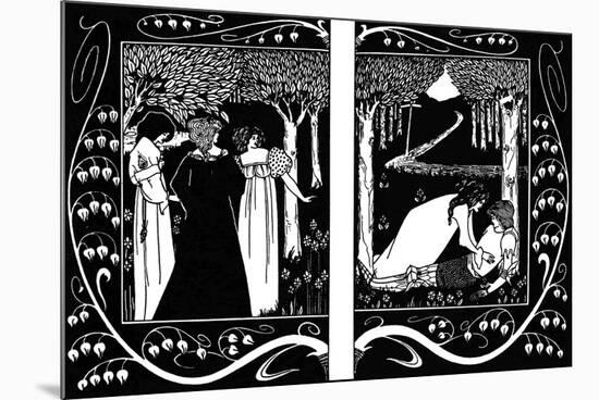 The Four Queens and Lancelot, 1893-1894-Aubrey Beardsley-Mounted Giclee Print
