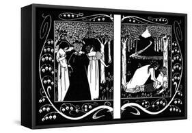 The Four Queens and Lancelot, 1893-1894-Aubrey Beardsley-Framed Stretched Canvas