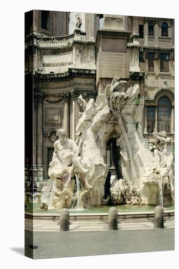 The Four Rivers Fountain, 1648-51-Giovanni Lorenzo Bernini-Stretched Canvas