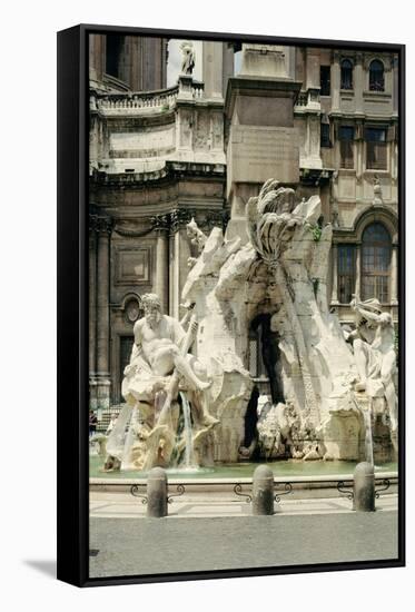 The Four Rivers Fountain, 1648-51-Giovanni Lorenzo Bernini-Framed Stretched Canvas