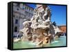 The Four Rivers Fountain in Piazza Navona, Rome, Lazio, Italy, Europe-Adina Tovy-Framed Stretched Canvas