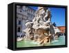 The Four Rivers Fountain in Piazza Navona, Rome, Lazio, Italy, Europe-Adina Tovy-Framed Stretched Canvas