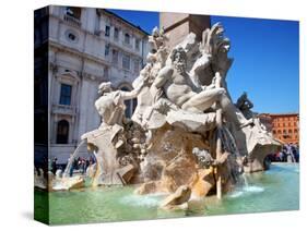 The Four Rivers Fountain in Piazza Navona, Rome, Lazio, Italy, Europe-Adina Tovy-Stretched Canvas