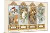 The Four Seasons-Alphonse Mucha-Mounted Poster