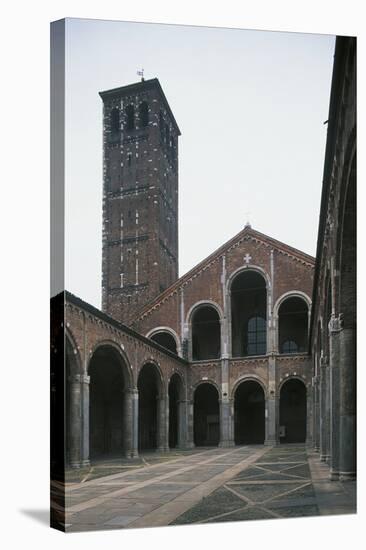 The Four-Sided Portico and Facade of the Basilica of Sant'Ambrogio-null-Stretched Canvas