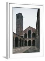 The Four-Sided Portico and Facade of the Basilica of Sant'Ambrogio-null-Framed Photographic Print