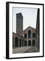 The Four-Sided Portico and Facade of the Basilica of Sant'Ambrogio-null-Framed Photographic Print
