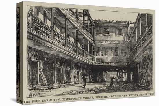 The Four Swans Inn, Bishopsgate Street, Sketched During the Recent Demolition-Henry William Brewer-Stretched Canvas