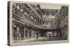 The Four Swans Inn, Bishopsgate Street, Sketched During the Recent Demolition-Henry William Brewer-Stretched Canvas