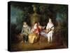 The Foursome, circa 1713-Jean Antoine Watteau-Stretched Canvas