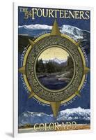 The Fourteeners - Rocky Mountain National Park-Lantern Press-Framed Art Print