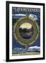 The Fourteeners - Rocky Mountain National Park-Lantern Press-Framed Art Print