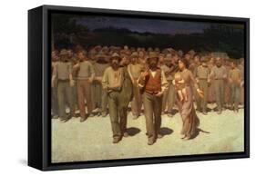 The Fourth State, 1901-Giuseppe Pelizza da volpedo-Framed Stretched Canvas