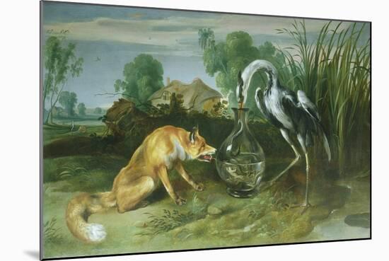The Fox and the Crane from Aesop's Fables-Frans Snyders-Mounted Giclee Print