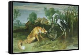 The Fox and the Crane from Aesop's Fables-Frans Snyders-Framed Stretched Canvas