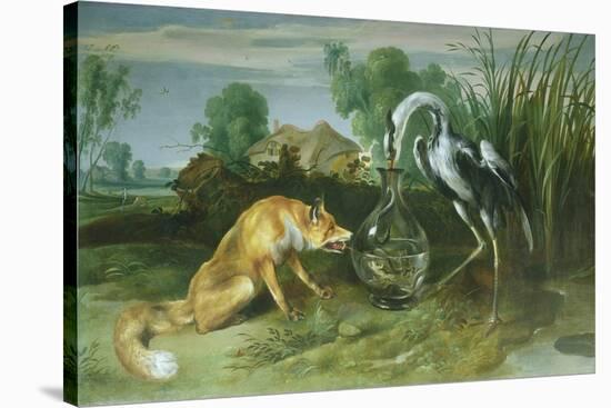 The Fox and the Crane from Aesop's Fables-Frans Snyders-Stretched Canvas