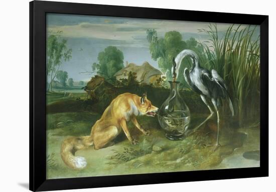 The Fox and the Crane from Aesop's Fables-Frans Snyders-Framed Premium Giclee Print