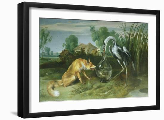 The Fox and the Crane from Aesop's Fables-Frans Snyders-Framed Premium Giclee Print