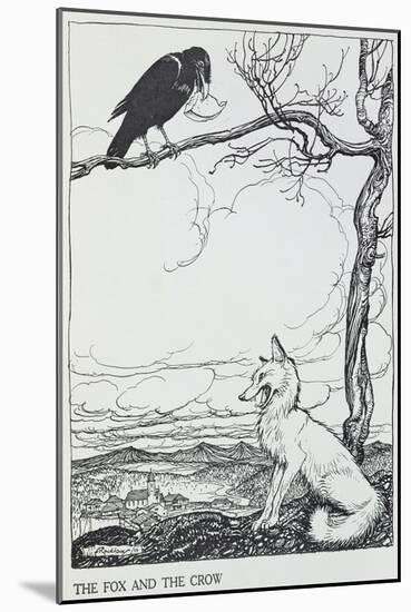 The Fox and the Crow, Illustration from 'Aesop's Fables', Published by Heinemann, 1912-Arthur Rackham-Mounted Giclee Print