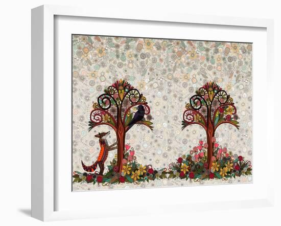 The Fox and the Crow-Sharon Turner-Framed Art Print