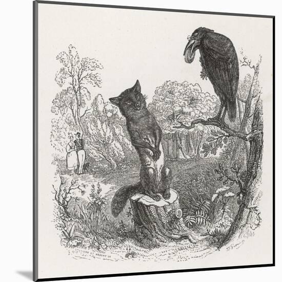 The Fox and the Crow-J.J. Grandville-Mounted Art Print