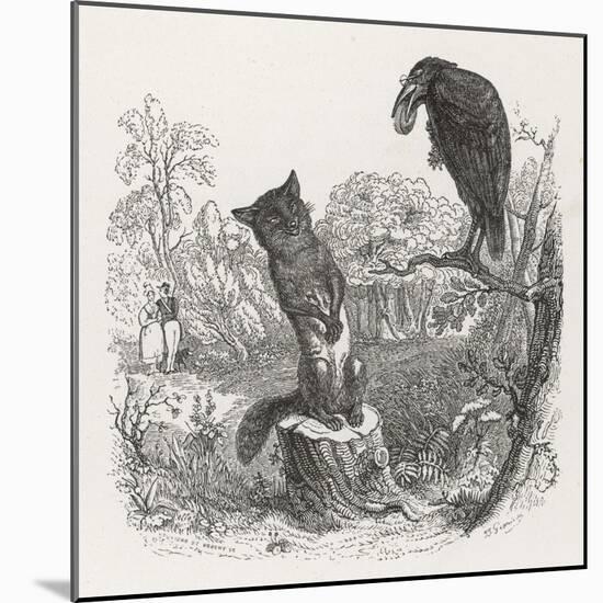 The Fox and the Crow-J.J. Grandville-Mounted Art Print