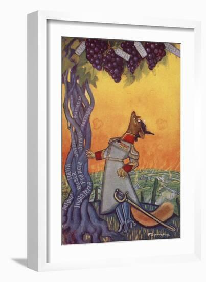 The Fox and the Grapes Fable-null-Framed Giclee Print