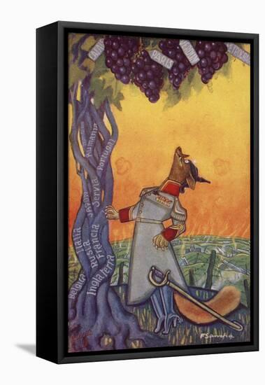 The Fox and the Grapes Fable-null-Framed Stretched Canvas