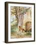 The Fox and the Grapes, Illustration For Fables by Jean de La Fontaine-Jules David-Framed Giclee Print