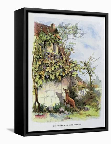 The Fox and the Grapes, La Fontaine's Fables-Gustave Fraipont-Framed Stretched Canvas