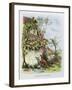 The Fox and the Grapes, La Fontaine's Fables-Gustave Fraipont-Framed Art Print