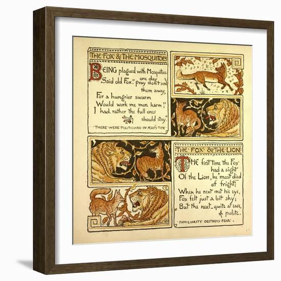 The Fox and the Mosquitoes the Fox and the Lion-null-Framed Premium Giclee Print
