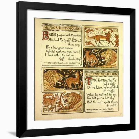 The Fox and the Mosquitoes the Fox and the Lion-null-Framed Giclee Print