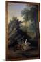 The Fox and the Stork, 1747 (Oil on Canvas)-Jean-Baptiste Oudry-Mounted Giclee Print