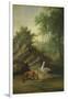 The Fox and the Stork, 1747 (Oil on Canvas)-Jean-Baptiste Oudry-Framed Giclee Print